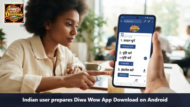 Indian user prepares Diwa Wow App Download on Android