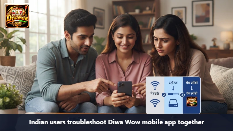 Indian users troubleshoot Diwa Wow mobile app together