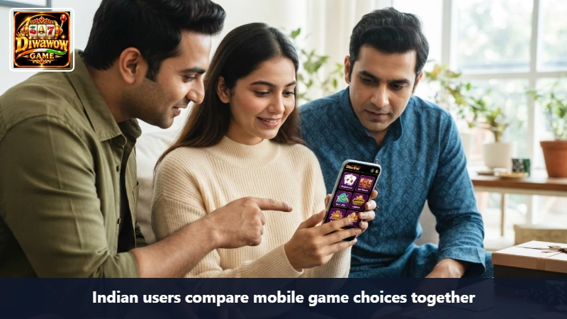 Indian users compare mobile game choices together